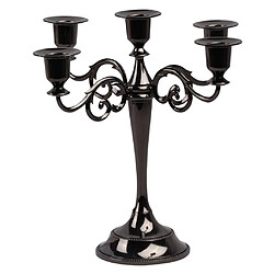 Candélabre En Métal à 5 Bougies Chandelier Bougeoir De 10 '' Noir