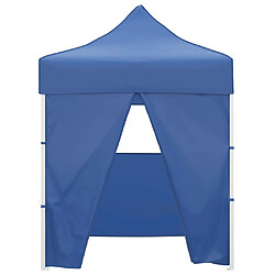 vidaXL Tente de réception pliable avec 4 parois 2x2 m Acier Bleu