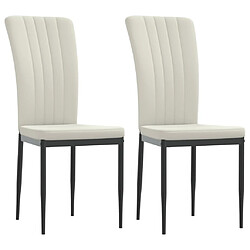 Maison Chic Lot de 2 Chaises à manger,Chaise pour cuisine,Solide Structure Crème Velours -MN69160