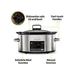 Mijoteur 5.6l 1500w inox/noir - CSC066X01 - FOODSAVER