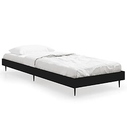 vidaXL Cadre de lit sans matelas noir 75x190 cm bois ingénierie