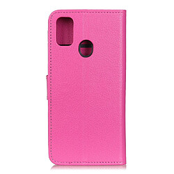 Etui en PU peau de litchi rose pour votre Samsung Galaxy A21s