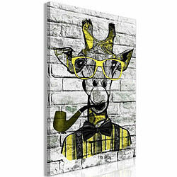 Paris Prix Tableau Imprimé Giraffe with Pipe Yellow 60 x 90 cm