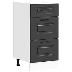 vidaXL Armoire de cuisine Kalmar noir bois d'ingénierie