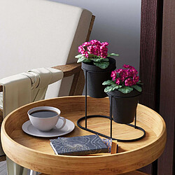 Hanah Home Cache-pots en métal 2 pots Decorative noir.