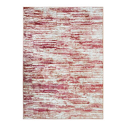 Thedecofactory VESTALE LINES - Tapis extra-doux motif lignes crème rose 120x170