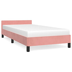 Maison Chic Lit adulte - Cadre Structure de lit avec tête de lit Contemporain Rose 100x200 cm Velours -MN27307