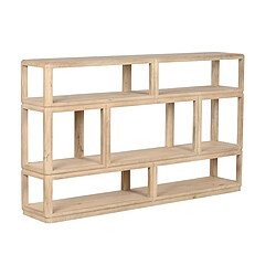 Pegane Etagère, meuble étagère en bois de manguier coloris naturel - longueur 160 x profondeur 30 x Hauteur 93 cm