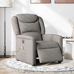 vidaXL Fauteuil de massage inclinable électrique Taupe Tissu