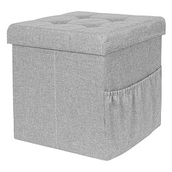 Avis The Home Deco Factory Pouf coffre pliable avec range magazines gris.