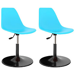 Decoshop26 Lot de 2 chaises de salle à manger cuisine pivotantes design classique PP bleu CDS020905