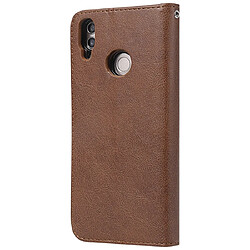 Avis Wewoo Housse Coque Pour Huawei Honor 8C Étui de protection à rabat horizontal de couleur unie avec support et fentes cartes et portefeuille et cadre photo et lanière marron