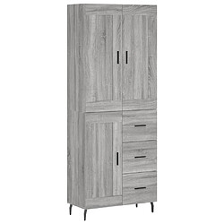 vidaXL Buffet haut Sonoma gris 69,5x34x180 cm Bois d'ingénierie