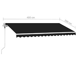 vidaXL Auvent automatique sur pied 400x300 cm Anthracite pas cher