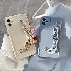 Universal Yh compatible iPhone Case Fashion Marble Chain Design Soft Protective Case bleu