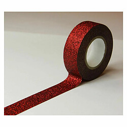 Youdoit Masking tape - Rouge - Paillettes - Repositionnable - 15 mm x 10 m