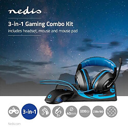 NC Pack Casque + souris 36 Boutons rétro éclairé et tapis souris Pro MK3 pour Ordinateur PC -