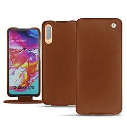 Housse cuir Samsung Galaxy A70 - Rabat vertical - Marron ( Nappa - Pantone #8B4720 ) - NOREVE