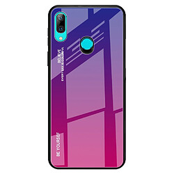 Wewoo Coque Pour Huawei P Smart Z Gradient Color Glass Case Rouge Bleu