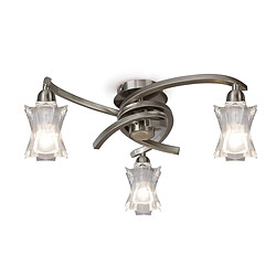 Inspired Plafonnier à 3 lumières L1/SGU10, nickel satiné, lampes CFL INCLUSES