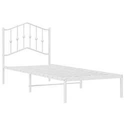 Acheter Maison Chic Lit adulte - Cadre de lit métal avec tête de lit,Structure du lit Contemporain pour chambre blanc 90x200 cm -MN14285