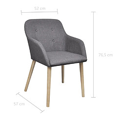 vidaXL Chaises à manger lot de 4 gris clair tissu et chêne massif pas cher