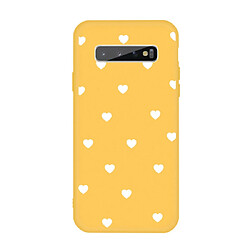 Wewoo Coque Pour Galaxy S10 + Multi Love Heart Pattern Givré TPU Housse de protection jaune