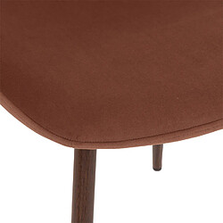 Avis Toilinux Lot de 4 Chaises confortables en polyester effet velours et pieds en fer Roka - Rouge Terracotta