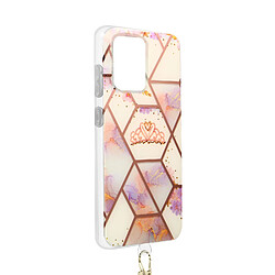 Avizar Coque Samsung Galaxy S20 Ultra Motif géométrique avec Cordon Amovible rose gold