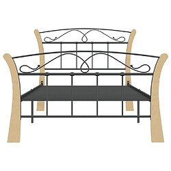 Avis vidaXL Cadre de lit sans matelas noir métal 100x200 cm