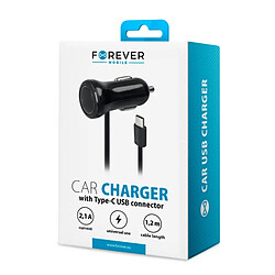 Partel Chargeur Voiture 24W 2.1A avec Câble USB-C Compact et Léger Noir