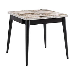 Hanah Home Table de repas extensible Totem noir, blanc marbré.