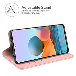 Etui en PU Toucher cutané auto-absorbé avec support rose pour votre Xiaomi Redmi Note 10 Pro