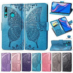 Wewoo Housse Coque Étui en cuir à rabat horizontal Butterfly Love Flowers pour Huawei Y9 Prime 2019avec support & porte-cartes & porte-monnaie & lanière violet foncé pas cher