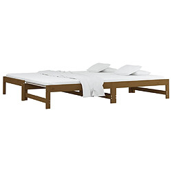 Avis Maison Chic Lit d'appoint Marron miel 2x(90x200)cm,Lit coulissant Lit de repos Bois de pin solide -GKD63906