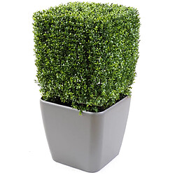 Pegane Plante artificielle haute gamme Spécial extérieur, Buis carré artificiel couleur vert - Dim : 65 x 40 x 40 cm