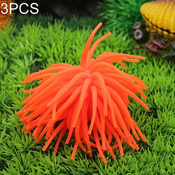 Wewoo Décoration aquarium Orange 3 PCS Articles TPR Simulation Sea Urchin Ball Corail, Taille: M, Diamètre: 10cm