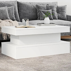 ComfortXL Table Basse Avec Lumières LED Blanc 90x50x40 Cm