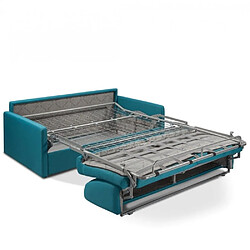 Avis Inside 75 Canapé convertible PARADISO EXPRESS 120 cm matelas 16 cm tissu bleu turquoise