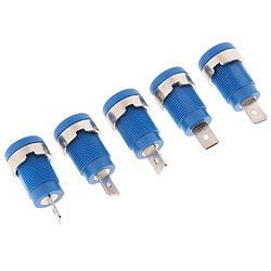 Avis 5pieces 4mm Banana Jack Reliure Ecrou pour Socket Multimètre Banane bleu