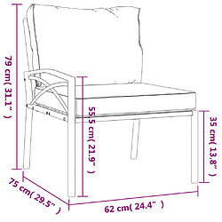 vidaXL Salon de jardin 9 pcs avec coussins gris acier pas cher