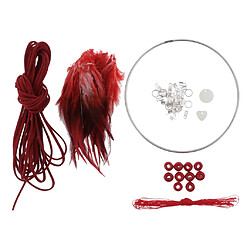 Avis Kits Matériel Dream Catcher DIY Boucle En Fer, Cordon En Daim, Plume, Perles Rouges