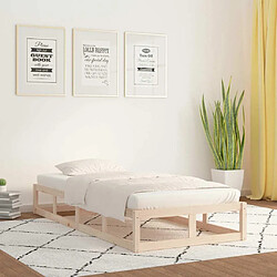 Maison Chic Lit adulte - Lit simple Cadre de lit,Structure du lit Contemporain 100x200 cm Bois massif -MN19793