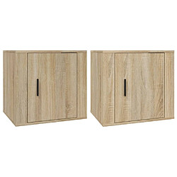 Maison Chic Lot de 2 Tables de chevet - Tables de Nuit Chêne sonoma 50x39x47 cm