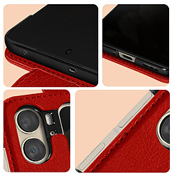 Avizar Coque pour Oppo Find N2 Flip Clapet Languette Magnétique Chesterfield rouge pas cher