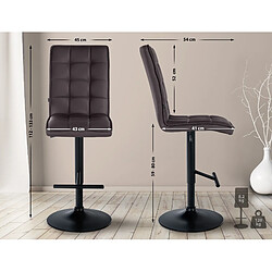 Non Tabouret de bar Peking V2 simili cuir noir