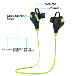 Wewoo Ecouteur Bluetooth pour iPhone écouteurs stéréo sans fil avec contrôle Mic FH E70987 Programme Soutien Handfree appel l'pour iPhone Galaxy Sony HTC Google Huawei Xiaomi Lenovo Smartphone Vert pas cher