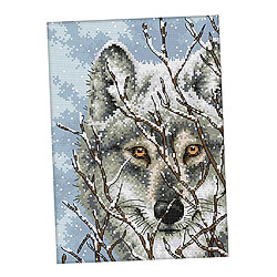 Acheter ensemble de broderie au point de croix estampillé - loup des neiges 11ct 27x39cm