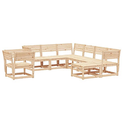 Maison Chic Salon de jardin 8 pcs | Ensemble de Table et chaises | Mobilier d'Extérieur Bois de pin massif -GKD56135