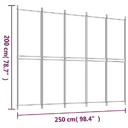 vidaXL Cloison de séparation 5 panneaux Marron 250x200 cm Tissu pas cher